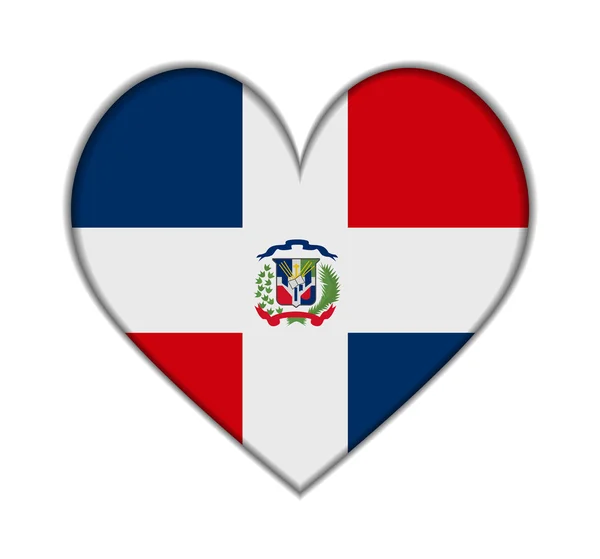 Dominican Republic heart flag vector — Stock Vector
