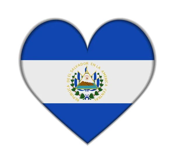 El Salvador vector bandera del corazón — Archivo Imágenes Vectoriales