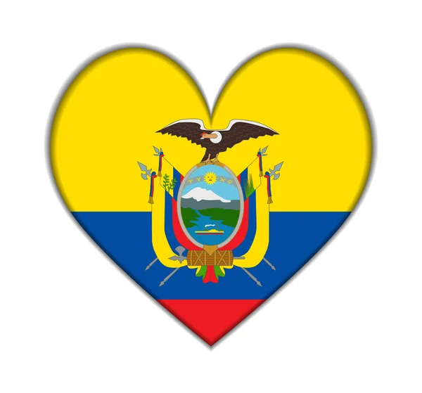 Ecuador hjärtat flagga vektor — Stock vektor
