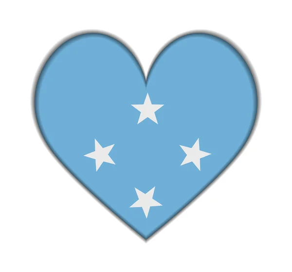 F.S. Micronesia vector bandera del corazón — Vector de stock