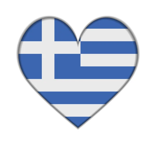 Greece heart flag vector — Stock Vector