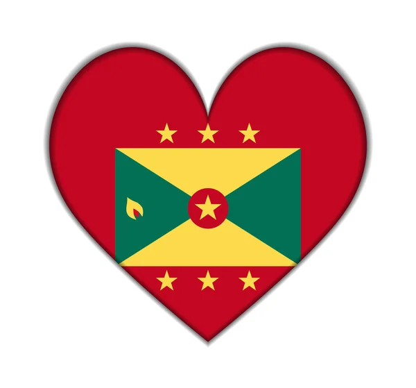 Grenada heart zászló vektor — Stock Vector