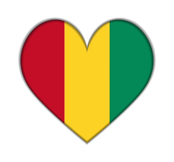 Guinea heart flag vector — Stock Vector
