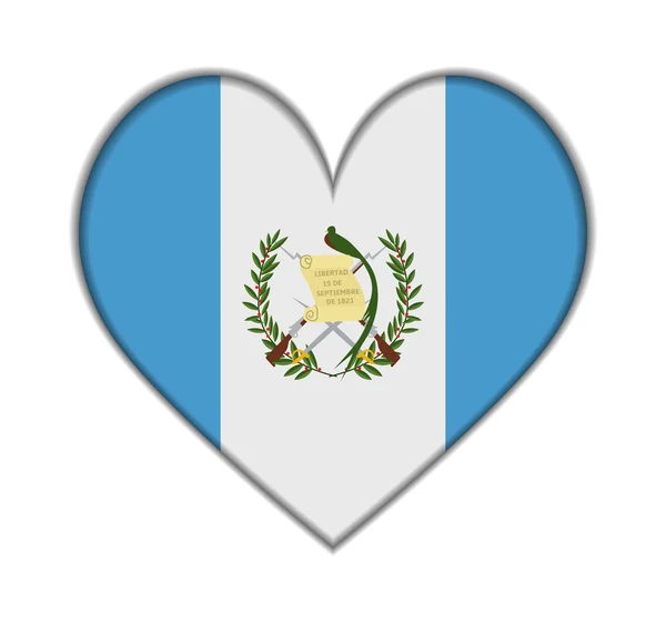 Guatemala heart flag vector — Stock Vector