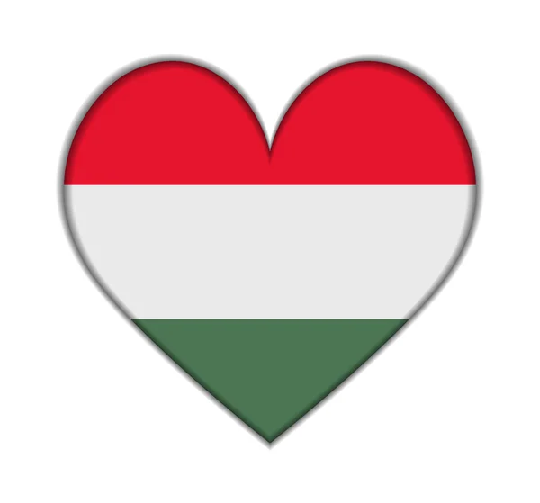 Hungary heart flag vector — Stock Vector