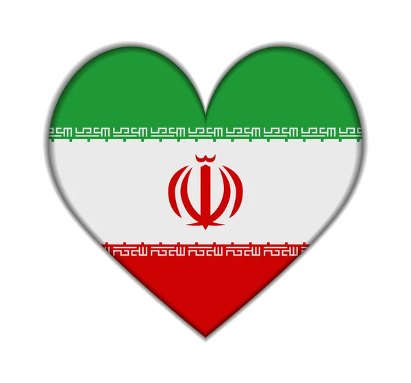 Iran kalp bayrak vektör — Stok Vektör