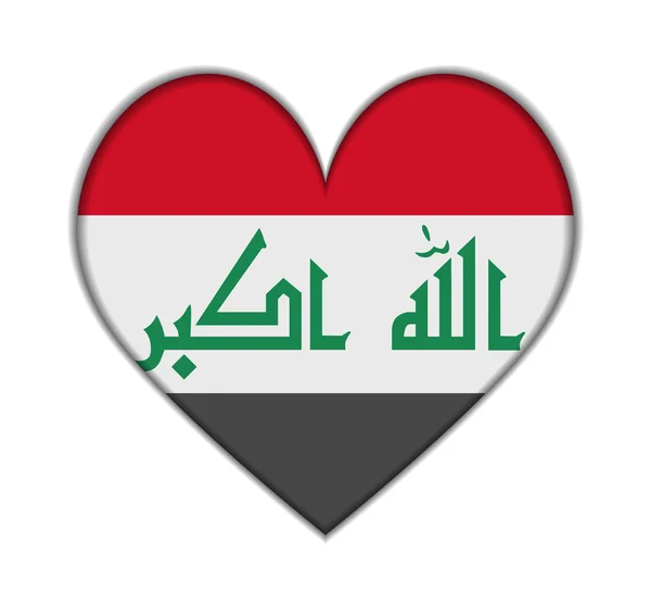 Vektor bendera jantung Irak - Stok Vektor