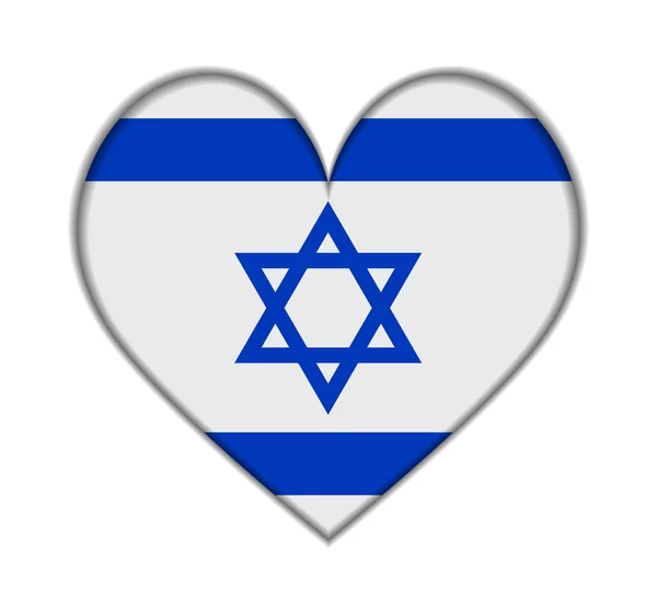 Israel vector de bandera del corazón — Vector de stock