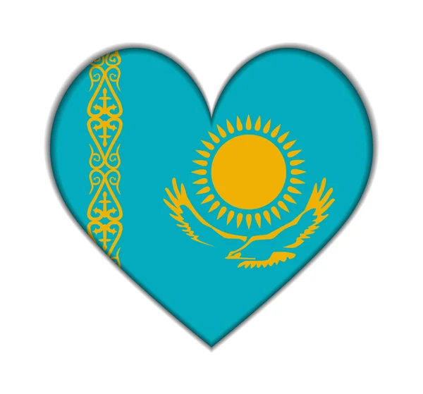 Kazakhstan heart flag vector — Stock Vector