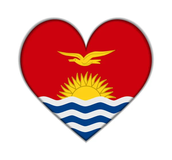 Vetor de bandeira do coração de Kiribati — Vetor de Stock