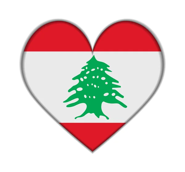 Flaga Libanu serce wektor — Wektor stockowy