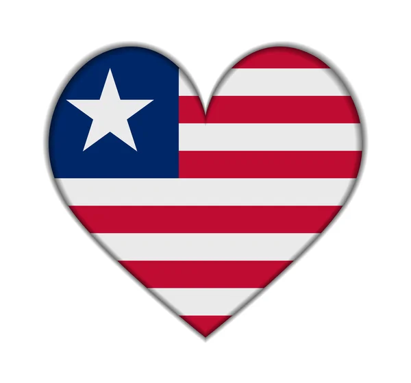 Liberia Herz Flagge Vektor — Stockvektor