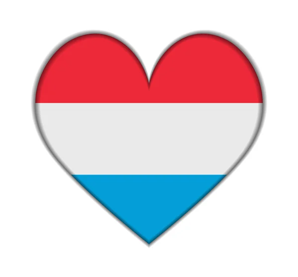 Luxembourg heart flag vector — Stock Vector