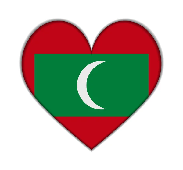 Maldives heart flag vector — Stock Vector