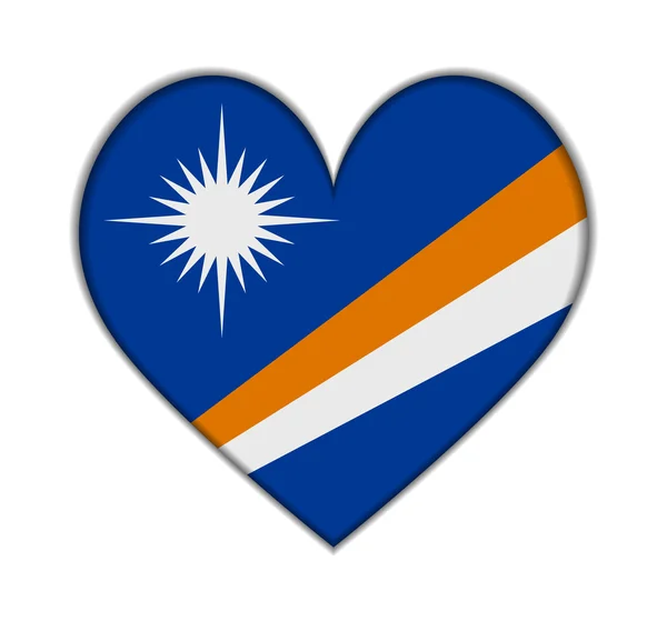 Marshall Adaları kalp bayrak vektör — Stok Vektör