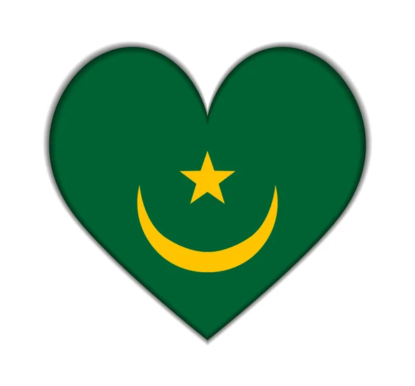 Mauritánia heart zászló vektor — Stock Vector