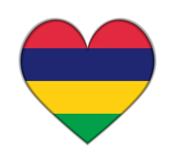 Mauritius heart flag vector — Stock Vector