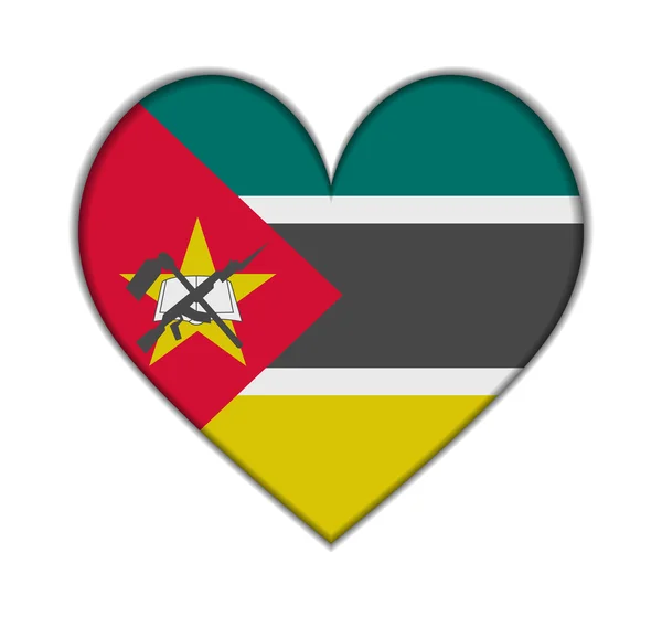 Mozambique heart flag vector — Stock Vector