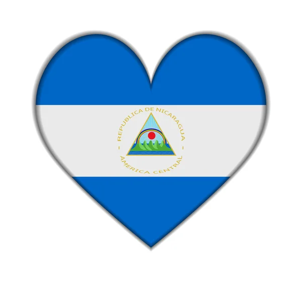 Nicarágua bandeira do coração vetor —  Vetores de Stock