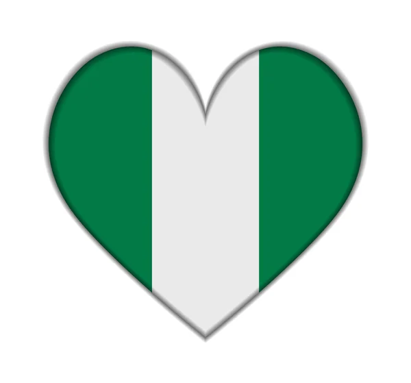 Nigeria heart flag vector — Stock Vector