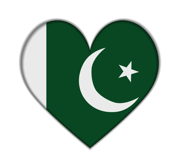 Pakistan heart flag vector — Stock Vector