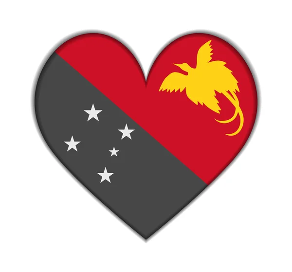 Papua New Guinea heart flag vector — Stock Vector