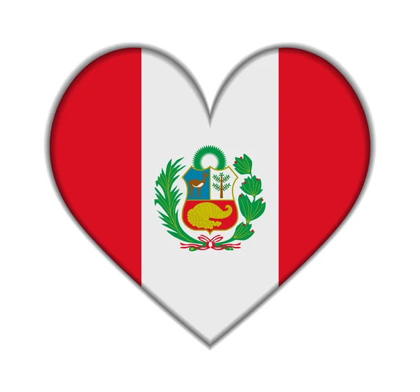 Peru heart zászló vektor — Stock Vector