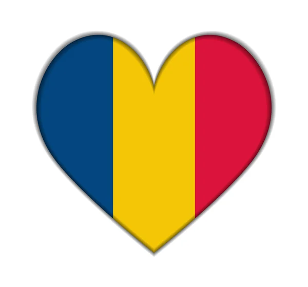 Romania heart flag vector — Stock Vector