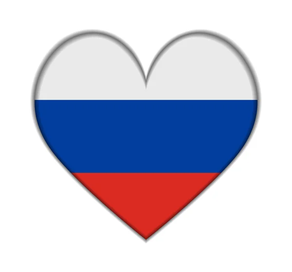 Russia vettore bandiera del cuore — Vettoriale Stock