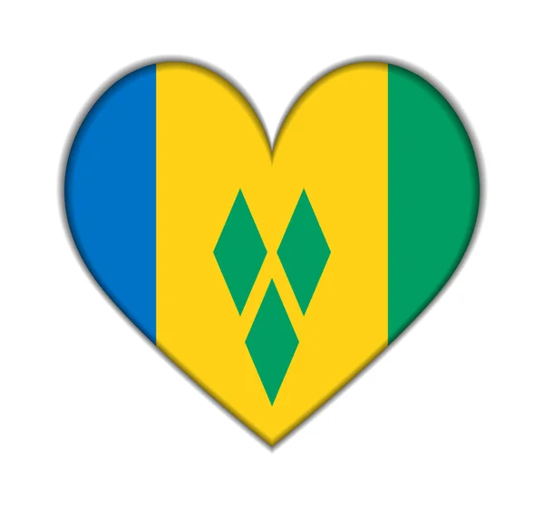 Saint Vincent och Grenadinerna hjärtat flagga vektor — Stock vektor