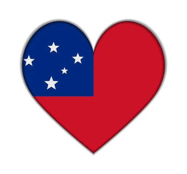 Samoa vector bandera del corazón — Archivo Imágenes Vectoriales