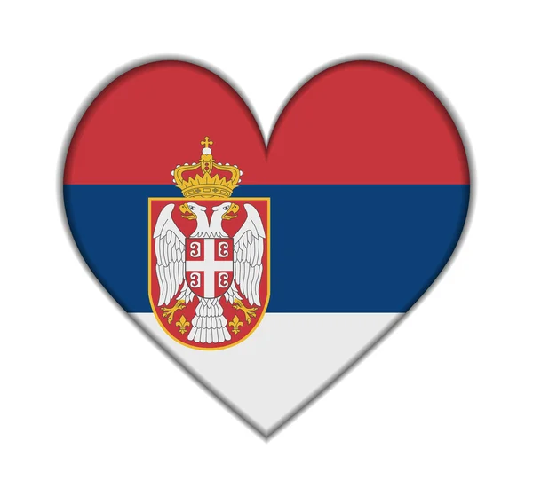 Sırbistan kalp bayrak vektör — Stok Vektör