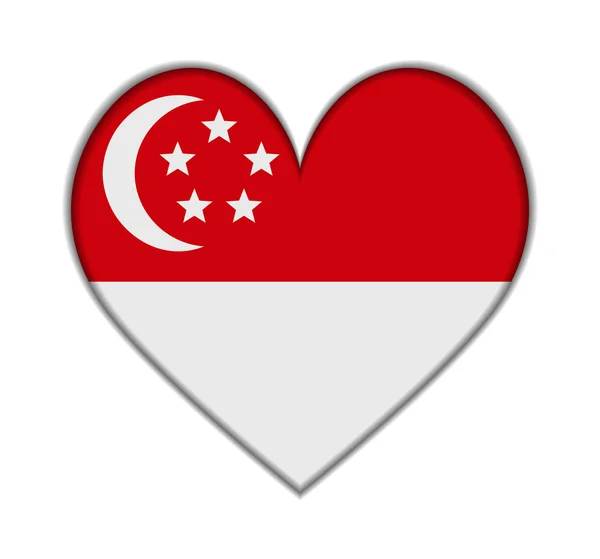 Singapore hart vlag vector — Stockvector