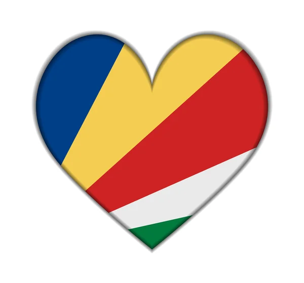Seychelles heart flag vector — Stock Vector
