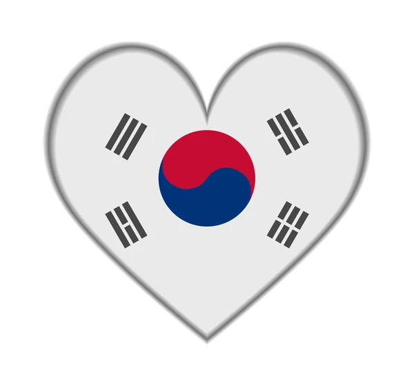 Korea Południowa serce flaga wektor — Wektor stockowy