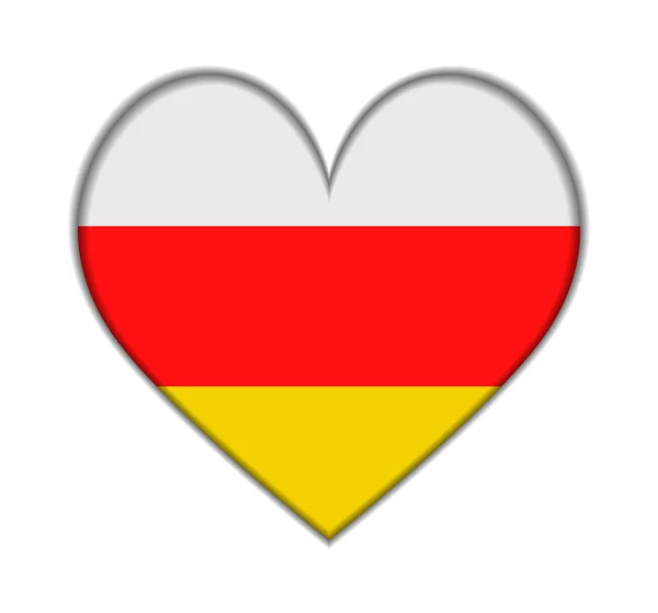 South Ossetia heart flag vector — Stock Vector