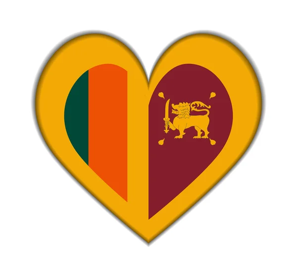 Sri Lanka coração bandeira vetor — Vetor de Stock