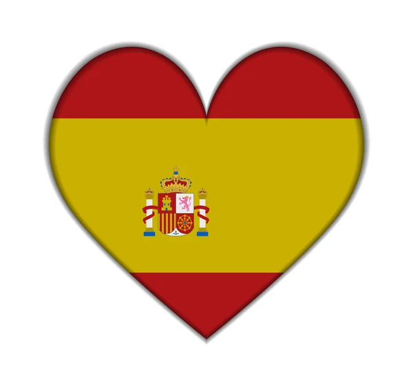 Spain heart flag vector — Stock Vector