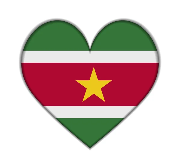 Suriname heart flag vector — Stock Vector