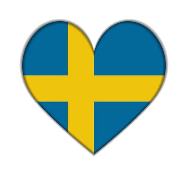 Suécia bandeira do coração vetor —  Vetores de Stock