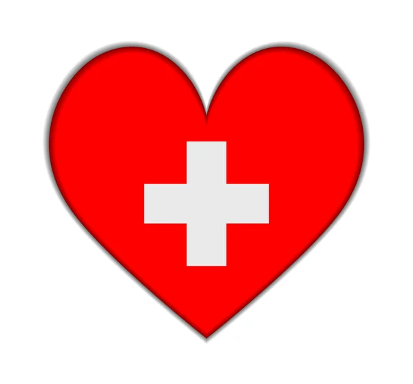 Suíça bandeira do coração vetor — Vetor de Stock