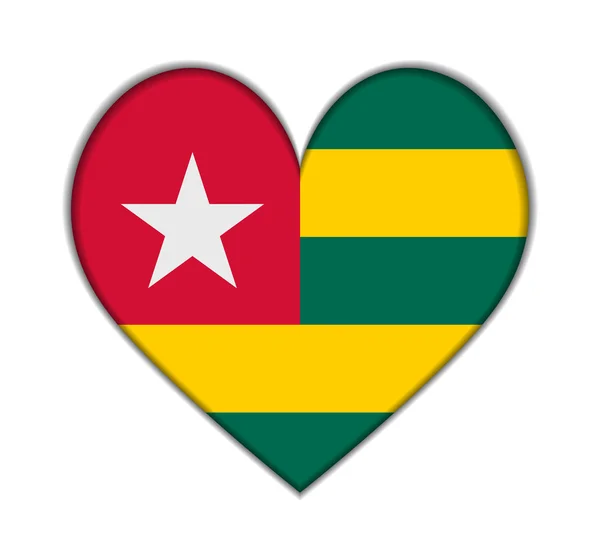 Togo heart flag vector — Stock Vector