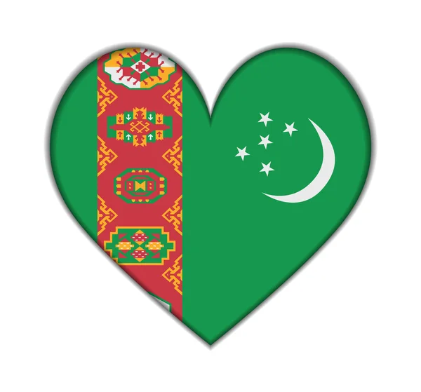 Turkmenistan heart flag vector — Stock Vector