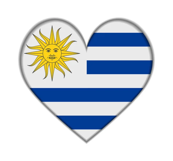 Uruguay vector bandera del corazón — Archivo Imágenes Vectoriales