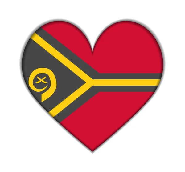 Vanuatu heart flag vector — Stock Vector