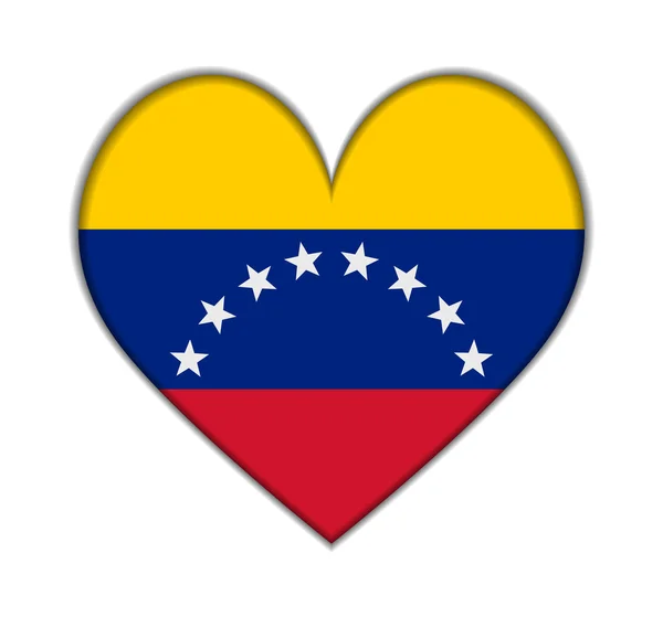 Venezuela vector bandera del corazón — Vector de stock