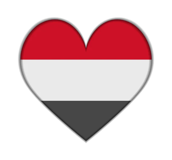 Yemen vector de bandera del corazón — Vector de stock