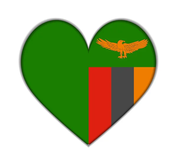 Zambia heart flag vector — Stock Vector