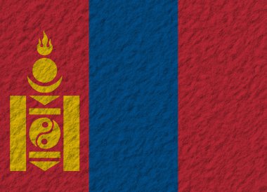 Moğolistan bayrağı taş