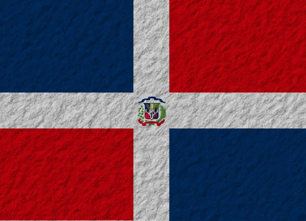 Dominikanska republiken flagga sten — Stockfoto
